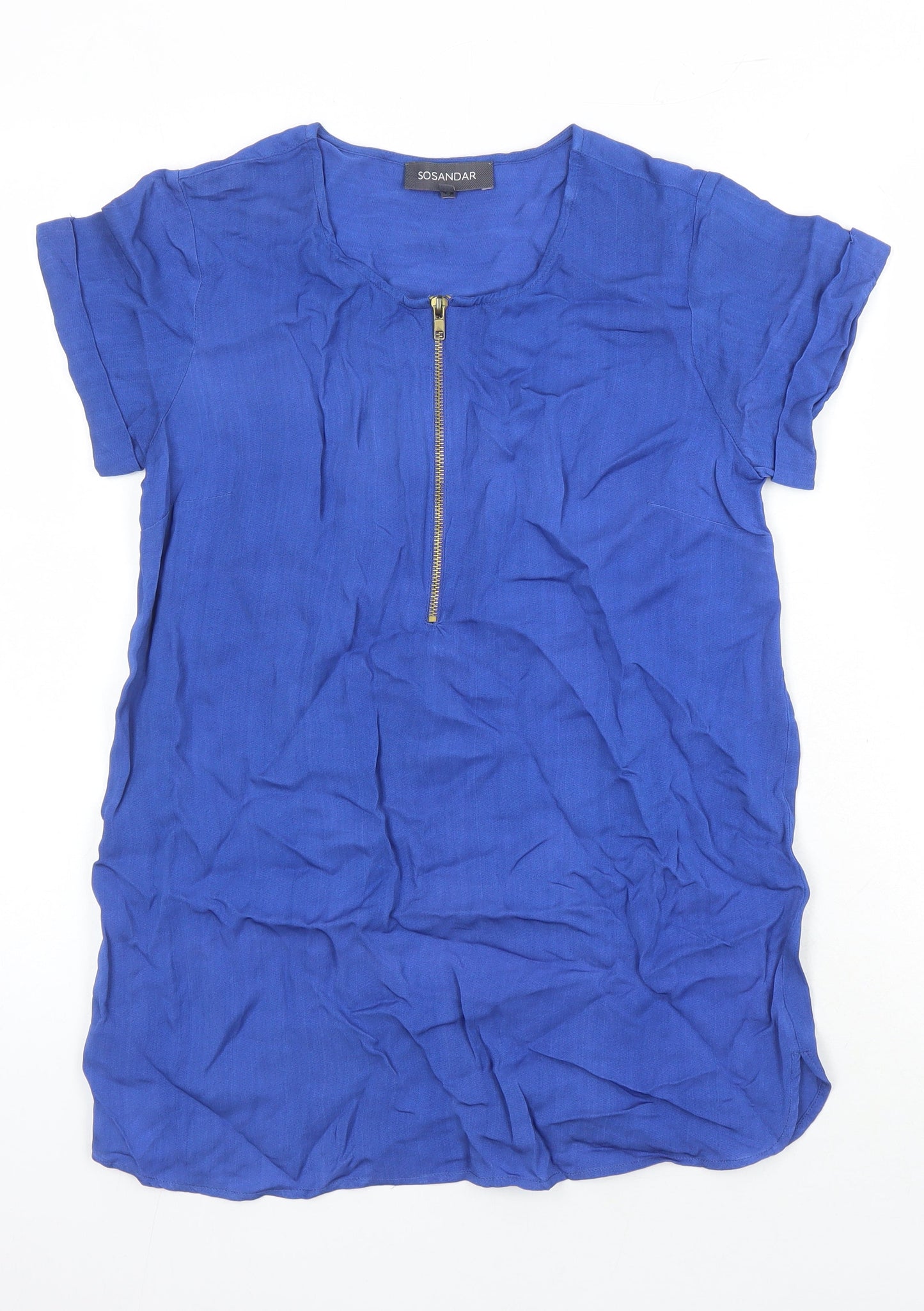 Womens UK Size 10 Sosandar Blue Tunic Blouse