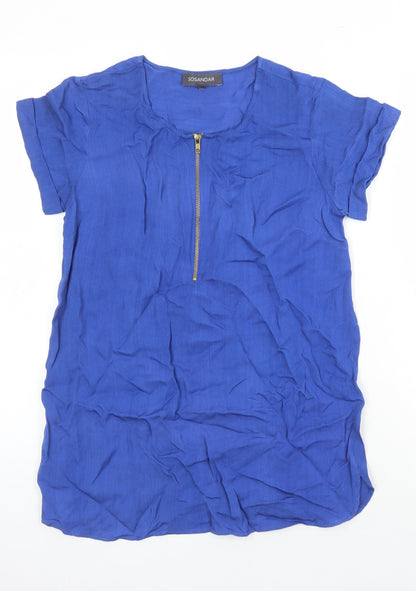 Womens UK Size 10 Sosandar Blue Tunic Blouse