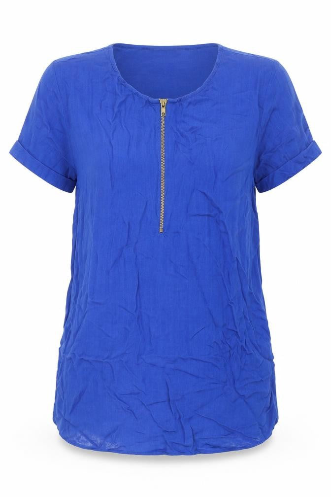 Womens UK Size 10 Sosandar Blue Tunic Blouse