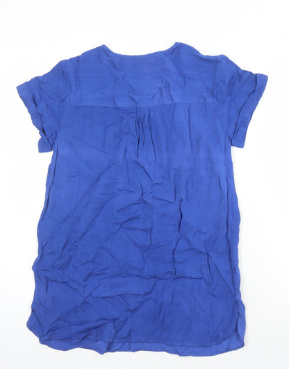 Womens UK Size 10 Sosandar Blue Tunic Blouse