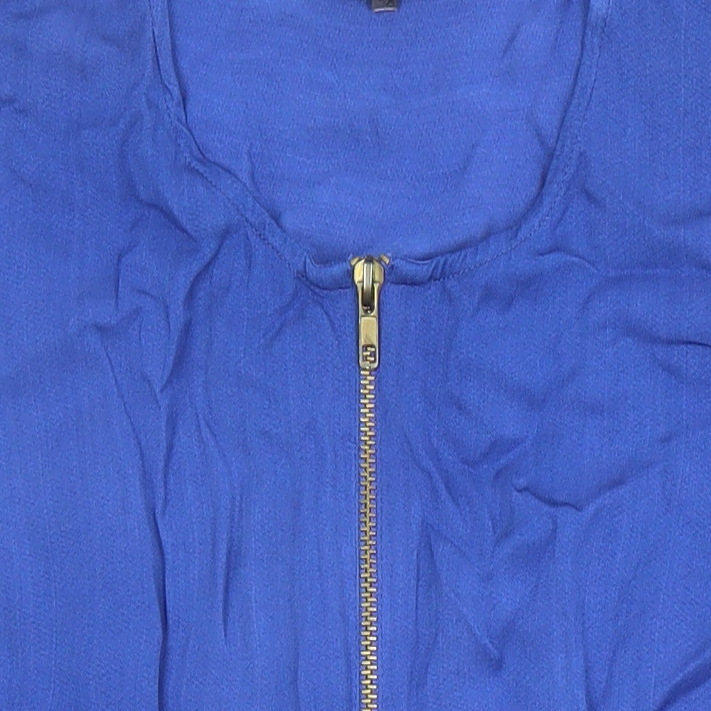 Womens UK Size 10 Sosandar Blue Tunic Blouse