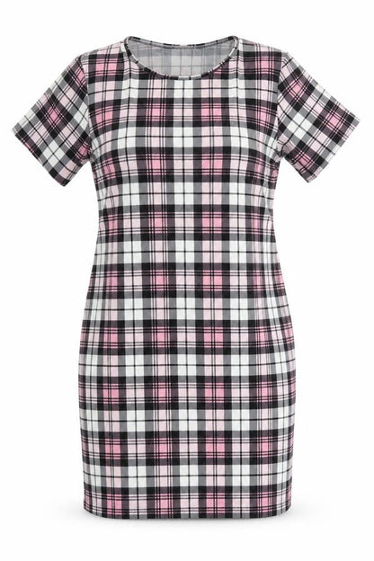 Kaaya Womens Multicoloured Check Polyester Pencil Dress Size 16 Round Neck