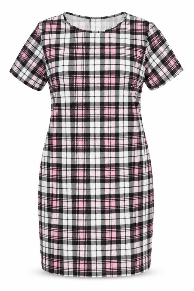 Kaaya Womens Multicoloured Check Polyester Pencil Dress Size 16 Round Neck