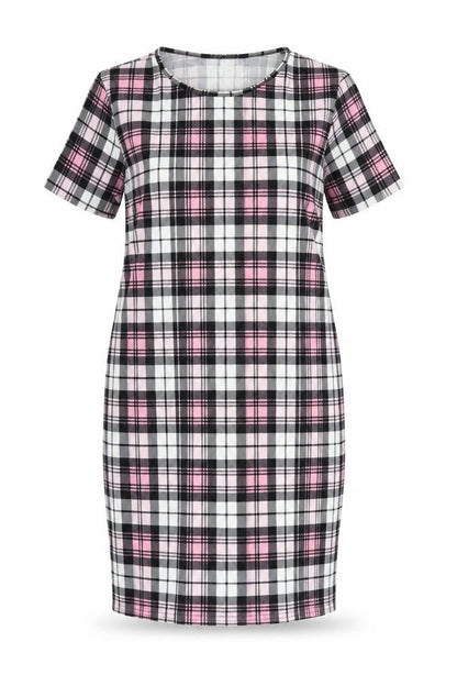 Kaaya Womens Multicoloured Check Polyester Pencil Dress Size 18 Round Neck