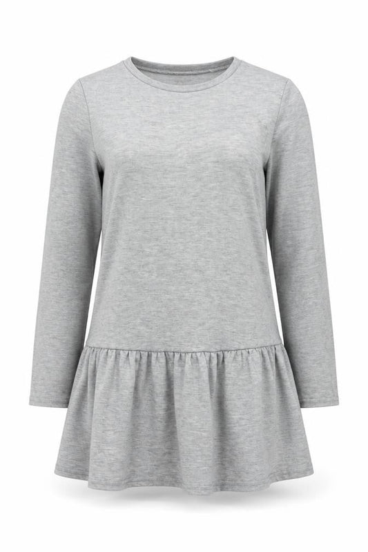 Womens UK Size 10 New Look Grey Tunic Blouse