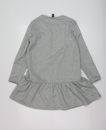Womens UK Size 10 New Look Grey Tunic Blouse