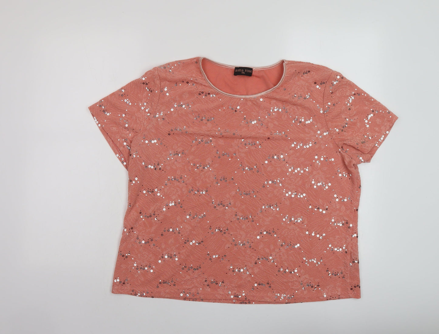 Womens UK Size 2XL Anna Rose Orange Basic T-Shirt