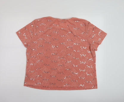 Womens UK Size 2XL Anna Rose Orange Basic T-Shirt