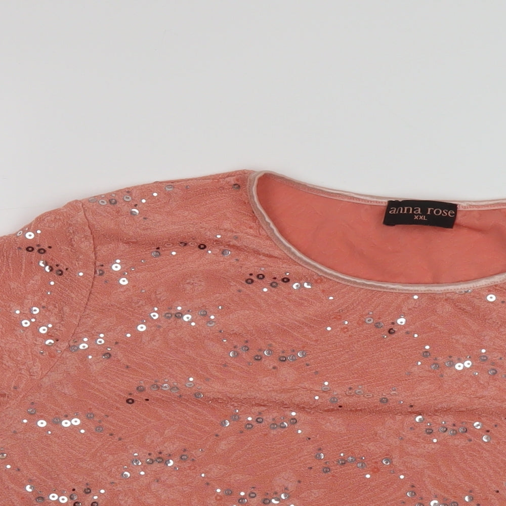 Womens UK Size 2XL Anna Rose Orange Basic T-Shirt