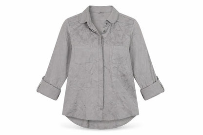 Womens UK Size 10 NEXT Grey Basic Button-Up
