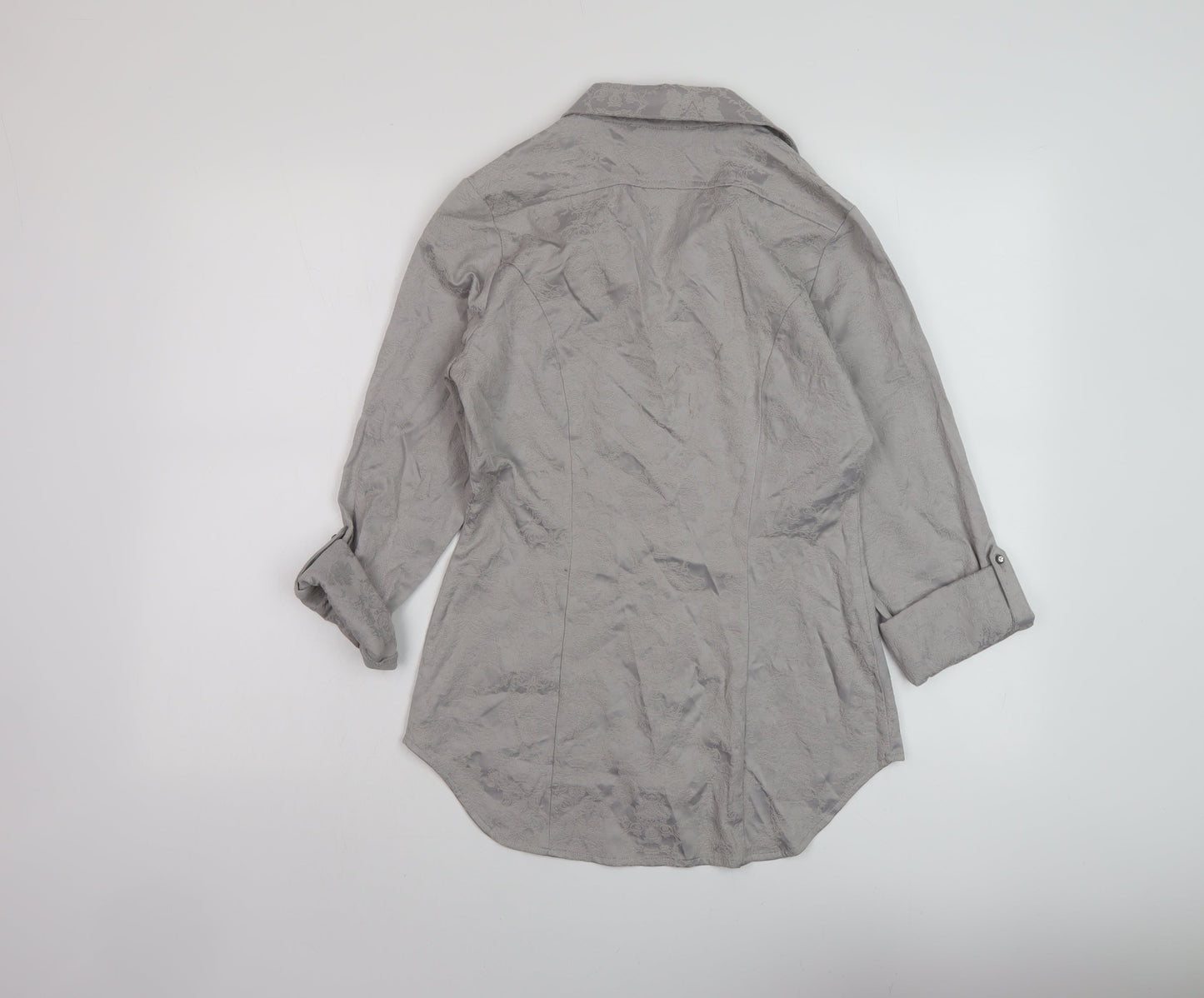 Womens UK Size 10 NEXT Grey Basic Button-Up
