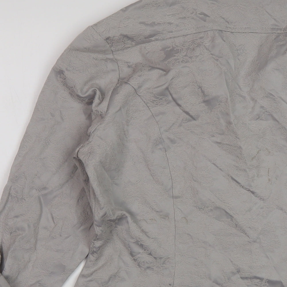Womens UK Size 10 NEXT Grey Basic Button-Up