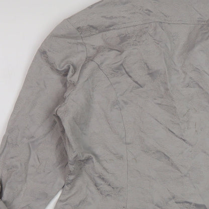 Womens UK Size 10 NEXT Grey Basic Button-Up