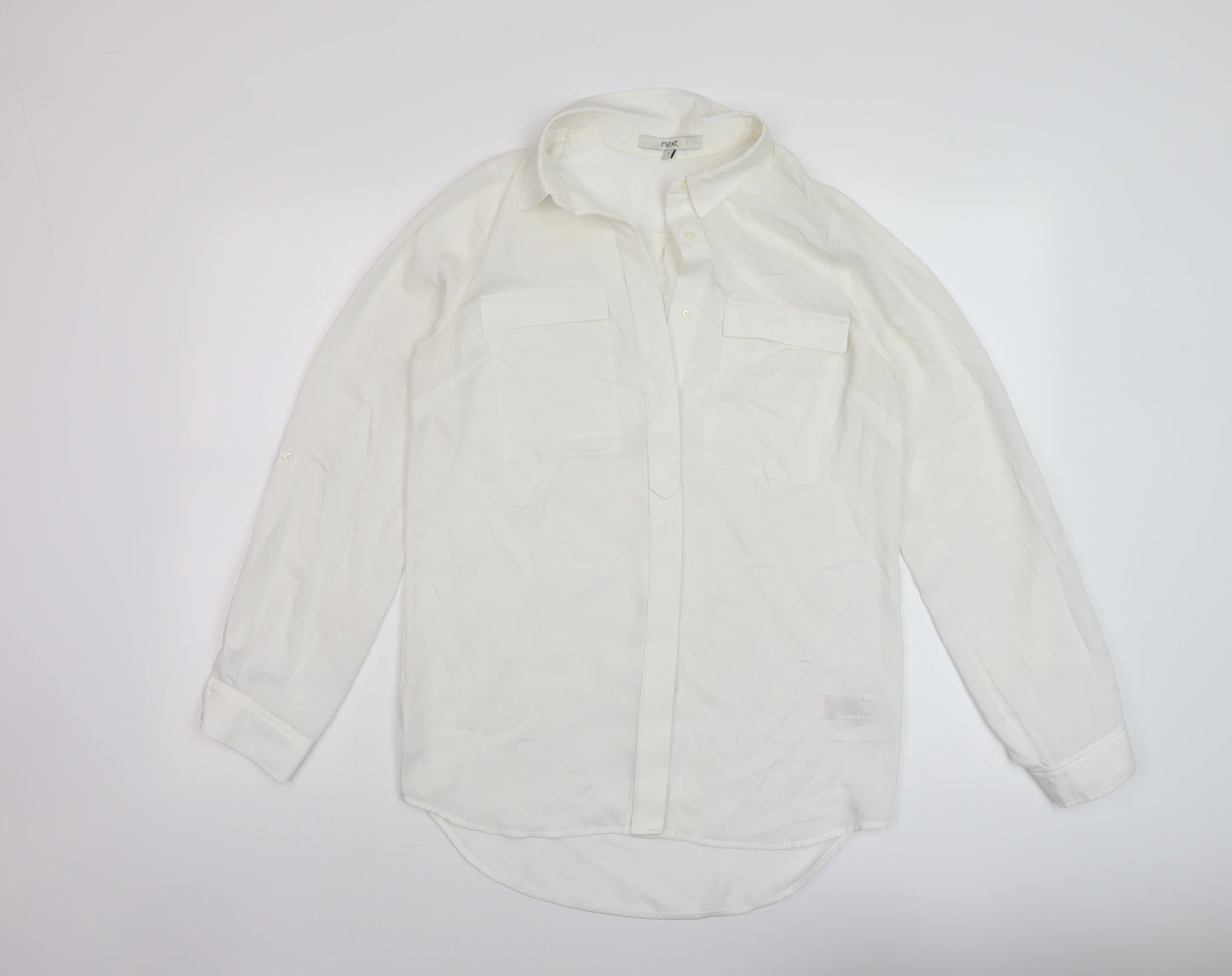 Womens UK Size 8 NEXT Ivory Basic Blouse