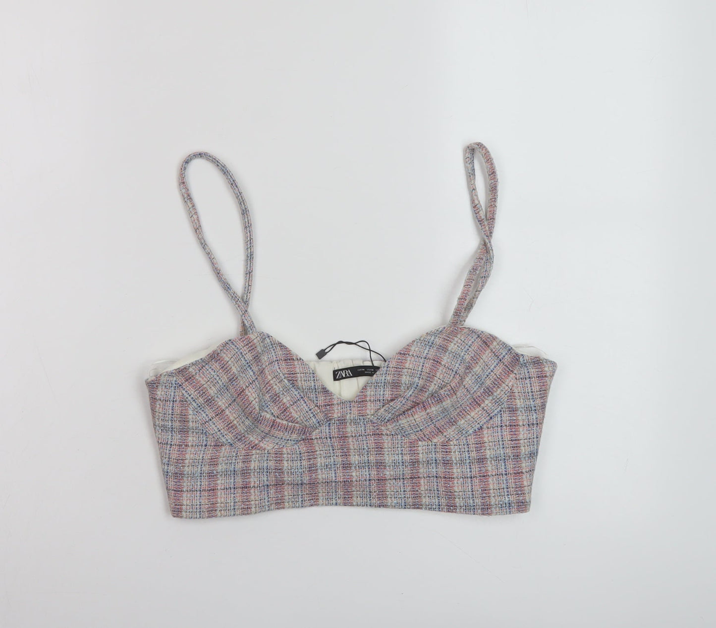 Womens UK Size M Zara Pink Cropped Tank