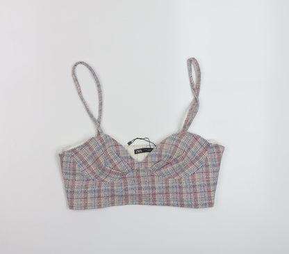 Womens UK Size M Zara Pink Cropped Tank
