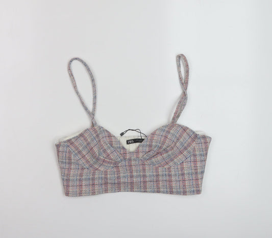 Womens UK Size M Zara Pink Cropped Tank