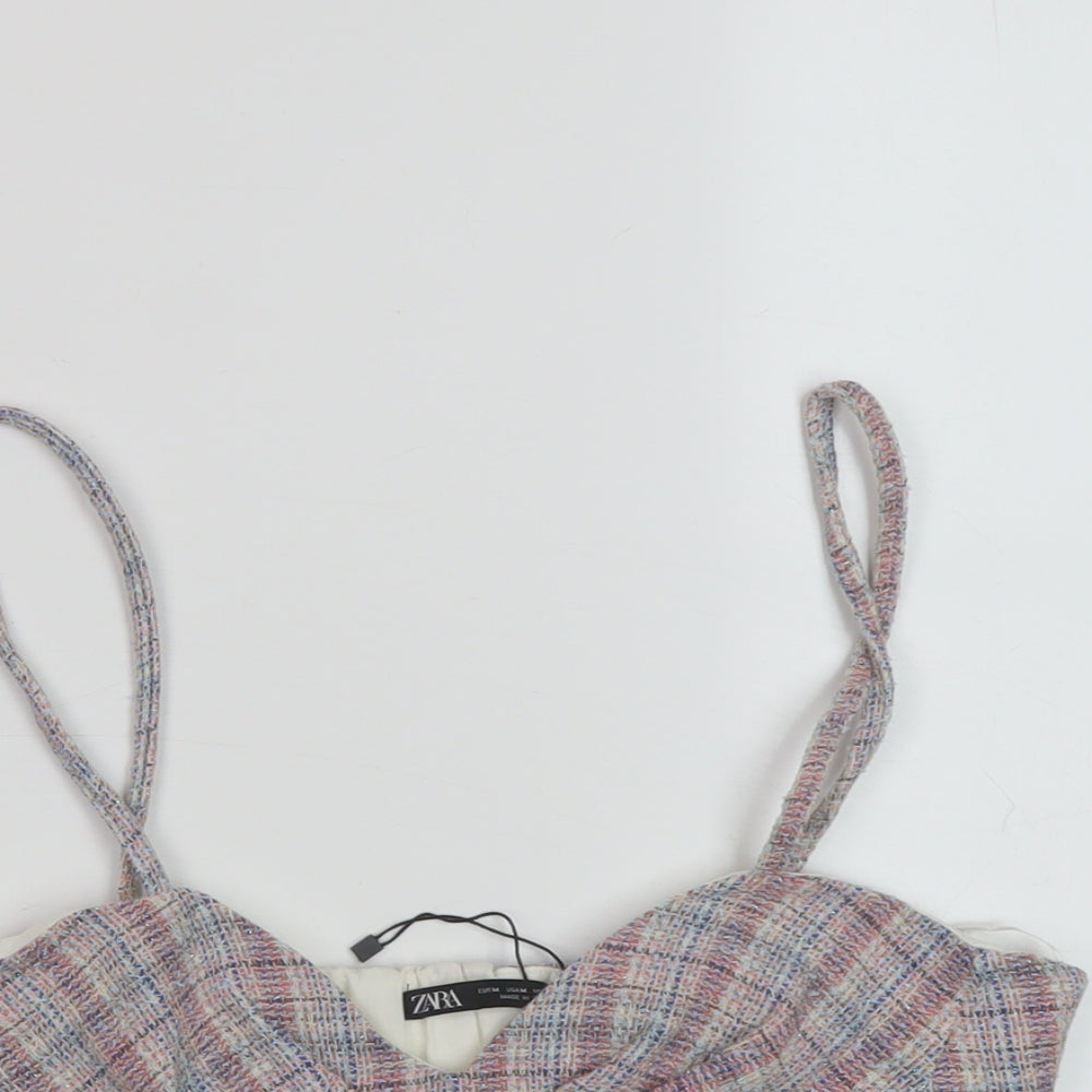 Womens UK Size M Zara Pink Cropped Tank