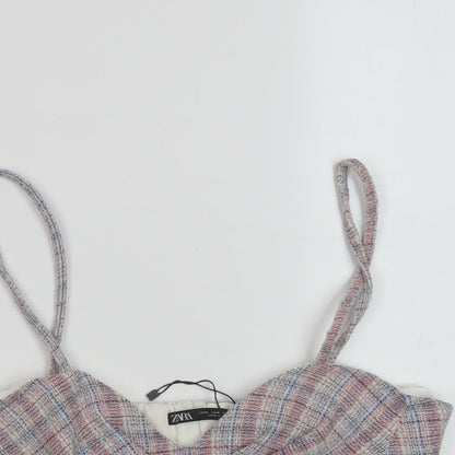 Womens UK Size M Zara Pink Cropped Tank