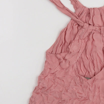 Womens UK Size S Zara Pink Basic Tank