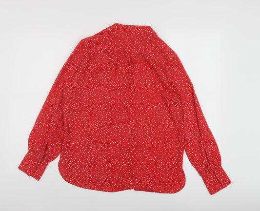 Womens UK Size XS Mango Red Basic Blouse