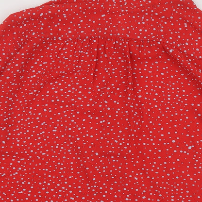 Womens UK Size XS Mango Red Basic Blouse