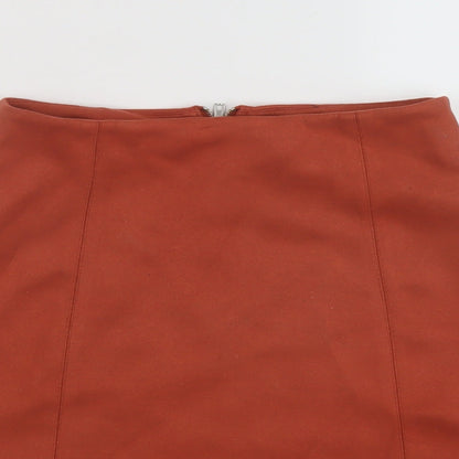 New Look Womens Red Polyester Mini Skirt Size 6 Zip
