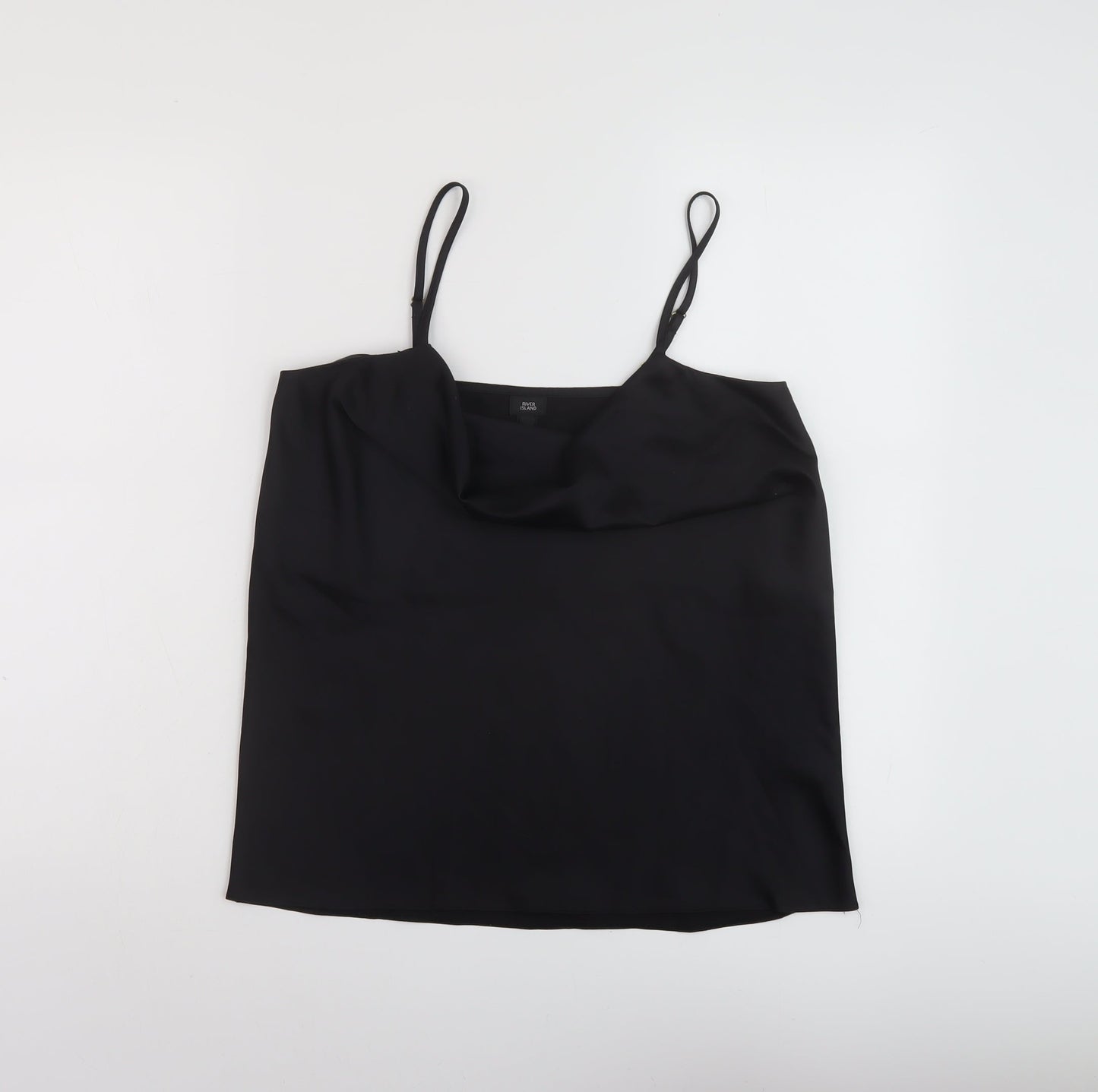 Womens UK Size 8 River Island Black Basic Tank