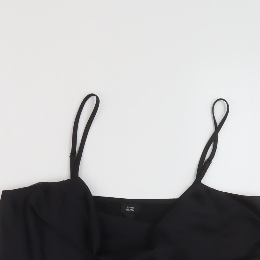 Womens UK Size 8 River Island Black Basic Tank