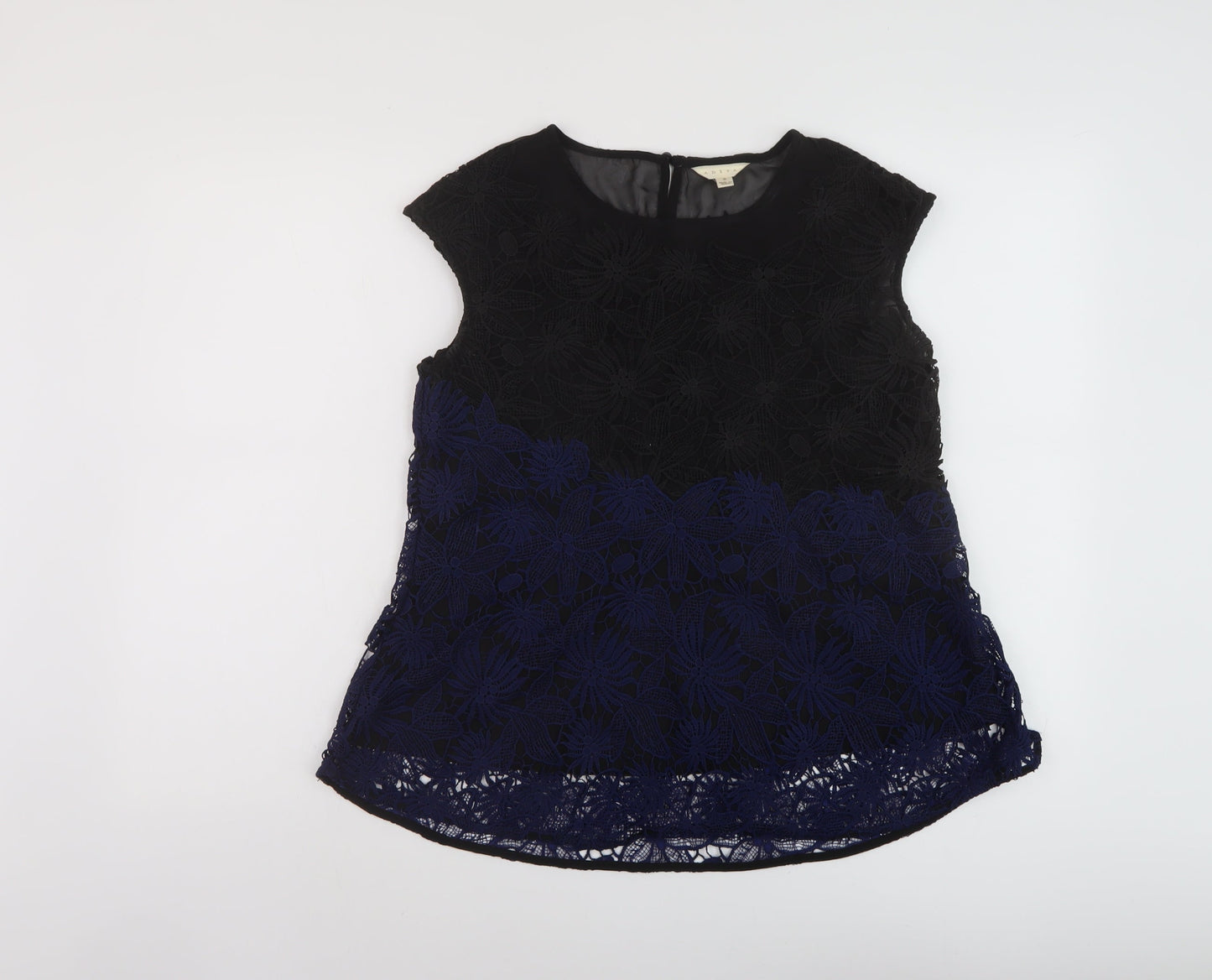 Womens UK Size S Adiva Black Basic T-Shirt
