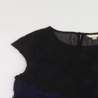 Womens UK Size S Adiva Black Basic T-Shirt