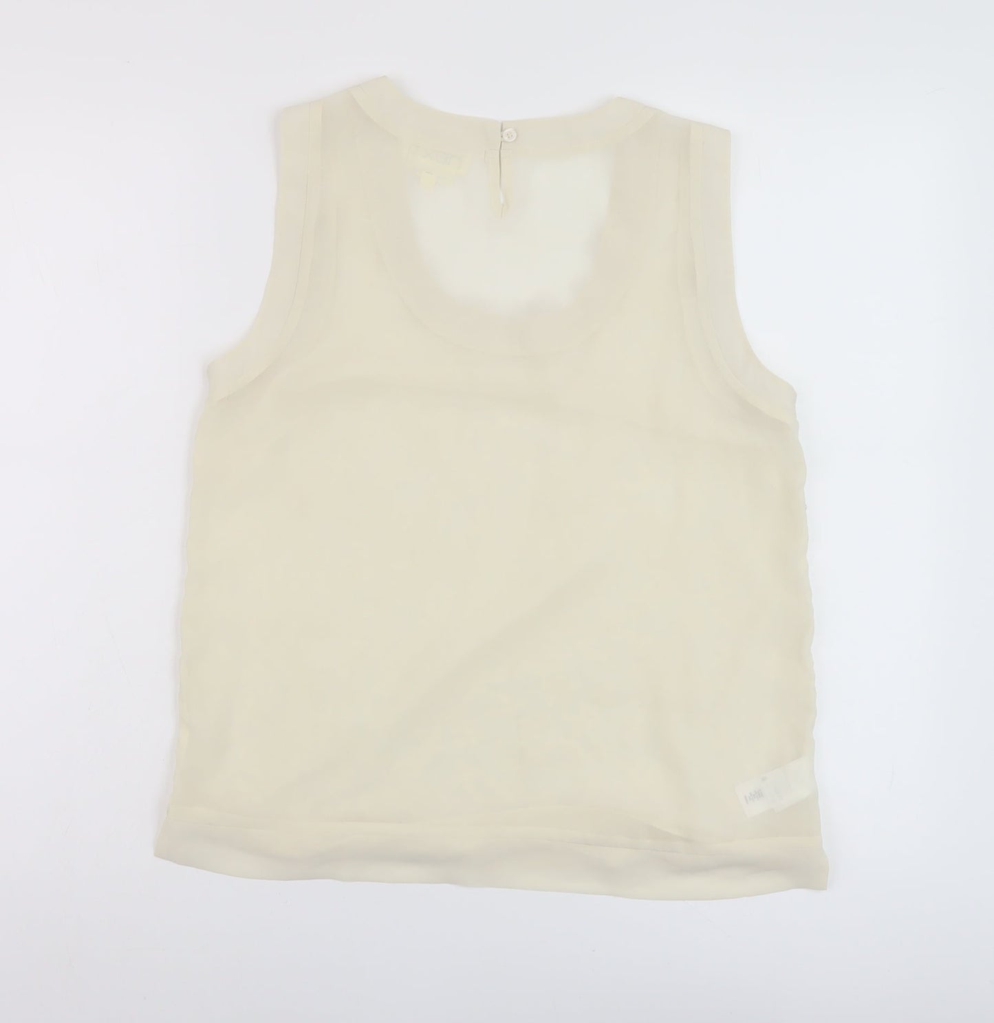 Nexty Womens Ivory Floral Polyester Basic Tank Size 10 Round Neck