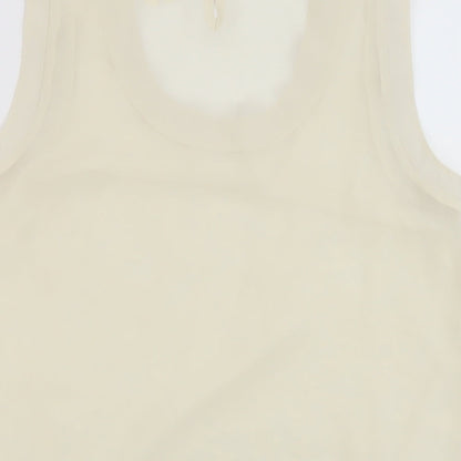 Nexty Womens Ivory Floral Polyester Basic Tank Size 10 Round Neck