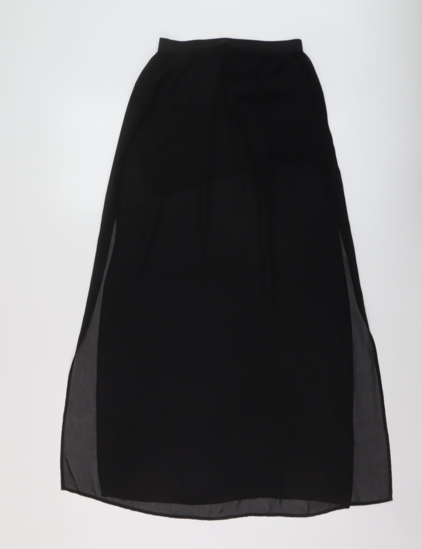 H&M Womens Black Polyester A-Line Skirt Size 8