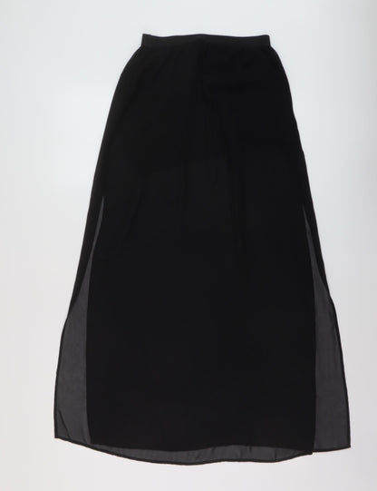H&M Womens Black Polyester A-Line Skirt Size 8