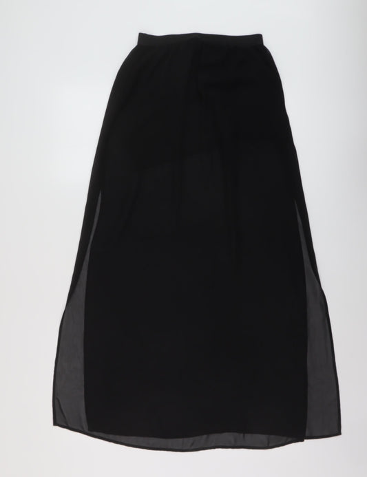 H&M Womens Black Polyester A-Line Skirt Size 8