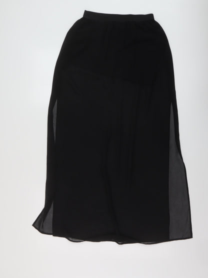 H&M Womens Black Polyester A-Line Skirt Size 8