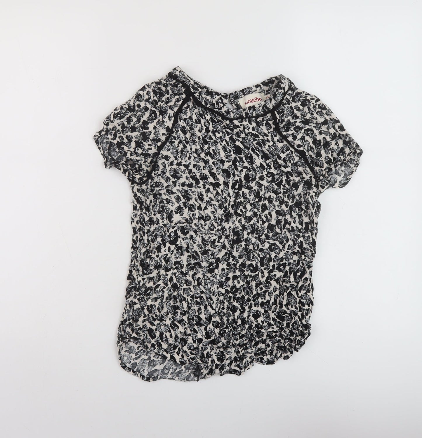 Womens UK Size 8 Louche Black Basic T-Shirt