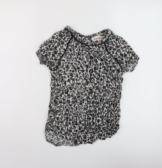 Womens UK Size 8 Louche Black Basic T-Shirt