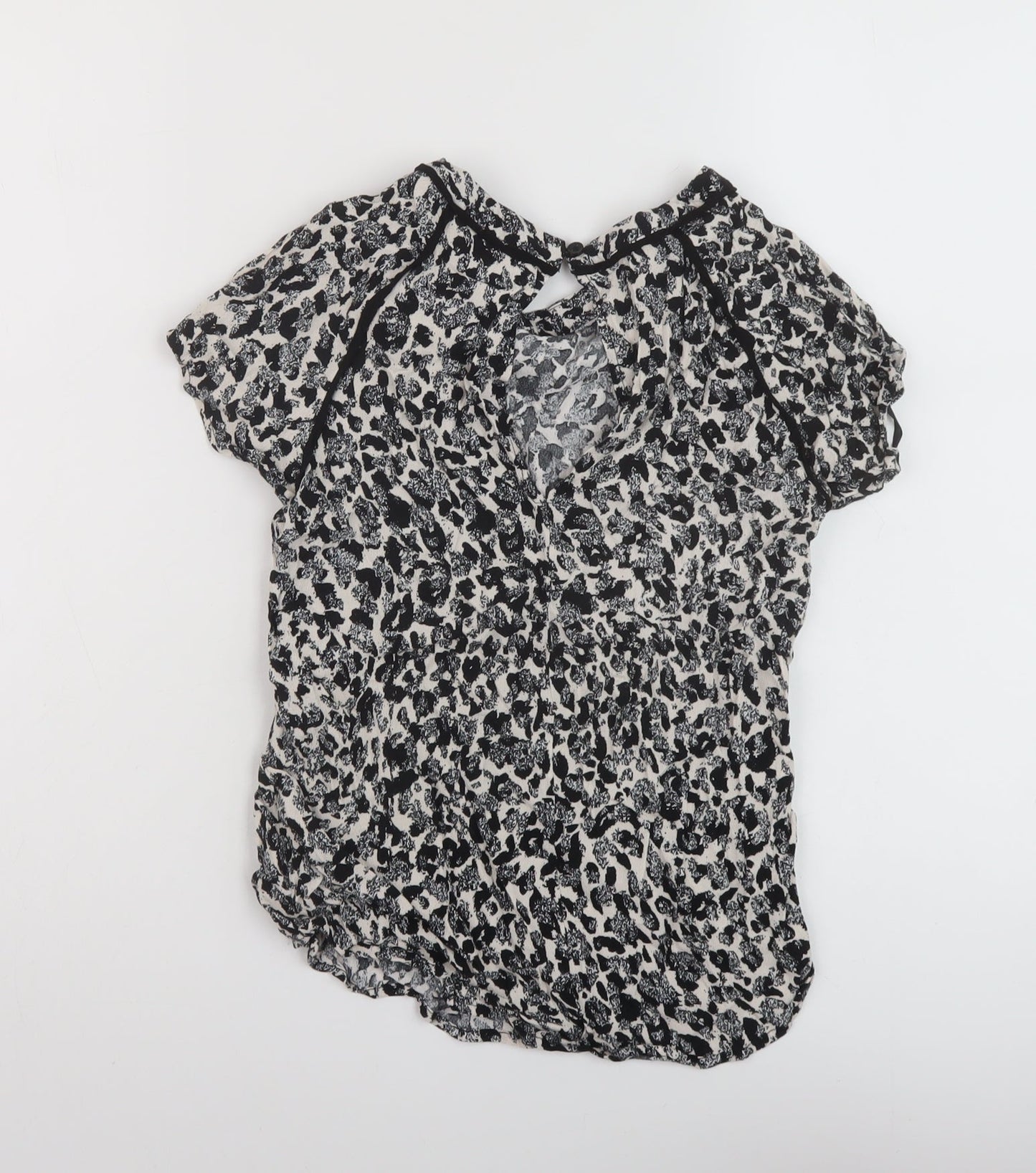 Womens UK Size 8 Louche Black Basic T-Shirt