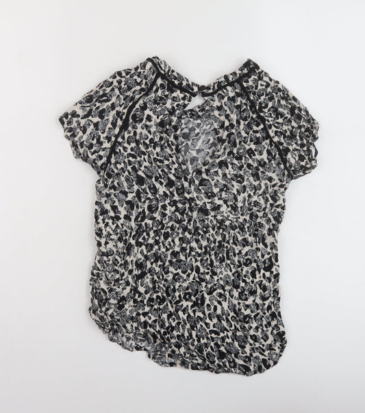 Womens UK Size 8 Louche Black Basic T-Shirt