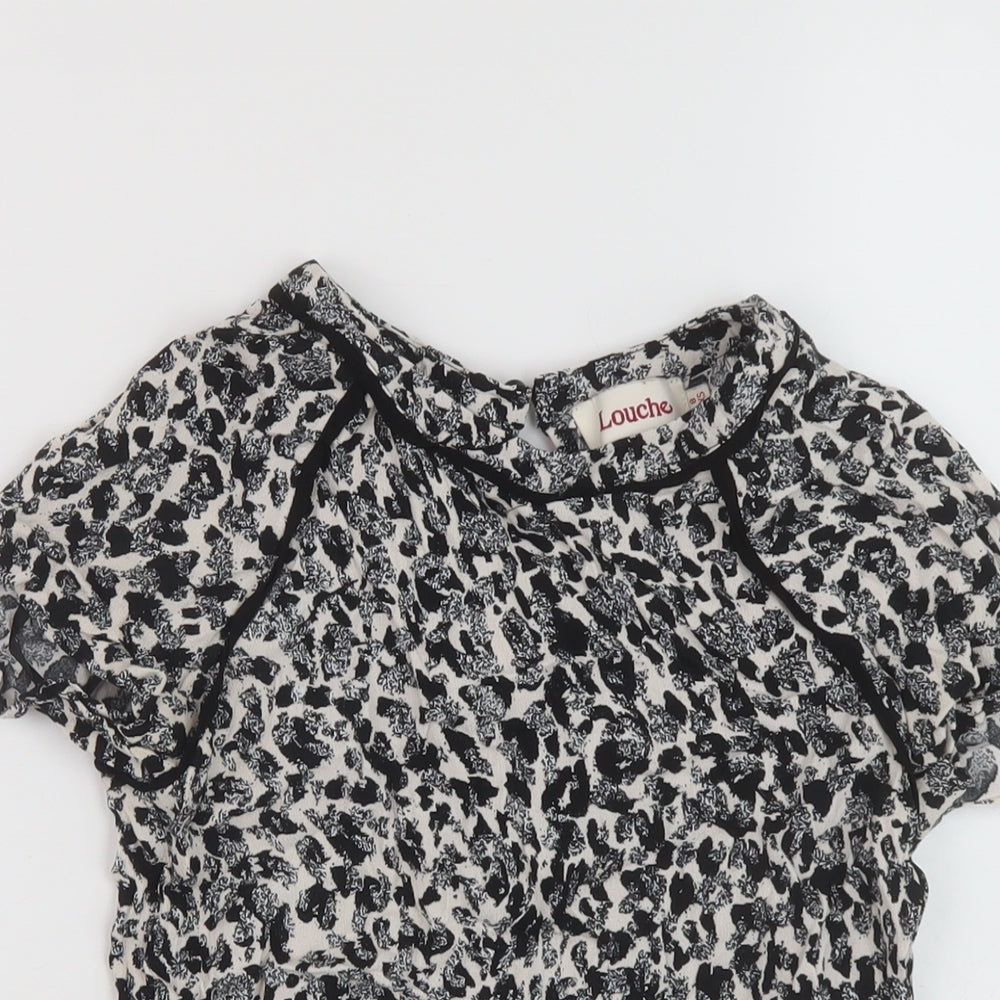 Womens UK Size 8 Louche Black Basic T-Shirt