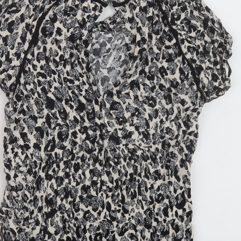 Womens UK Size 8 Louche Black Basic T-Shirt