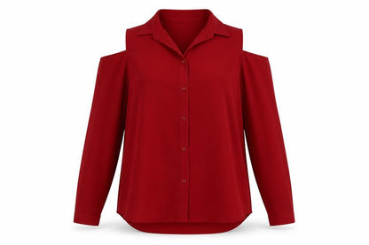 Womens UK Size 10 New Look Red Basic Blouse
