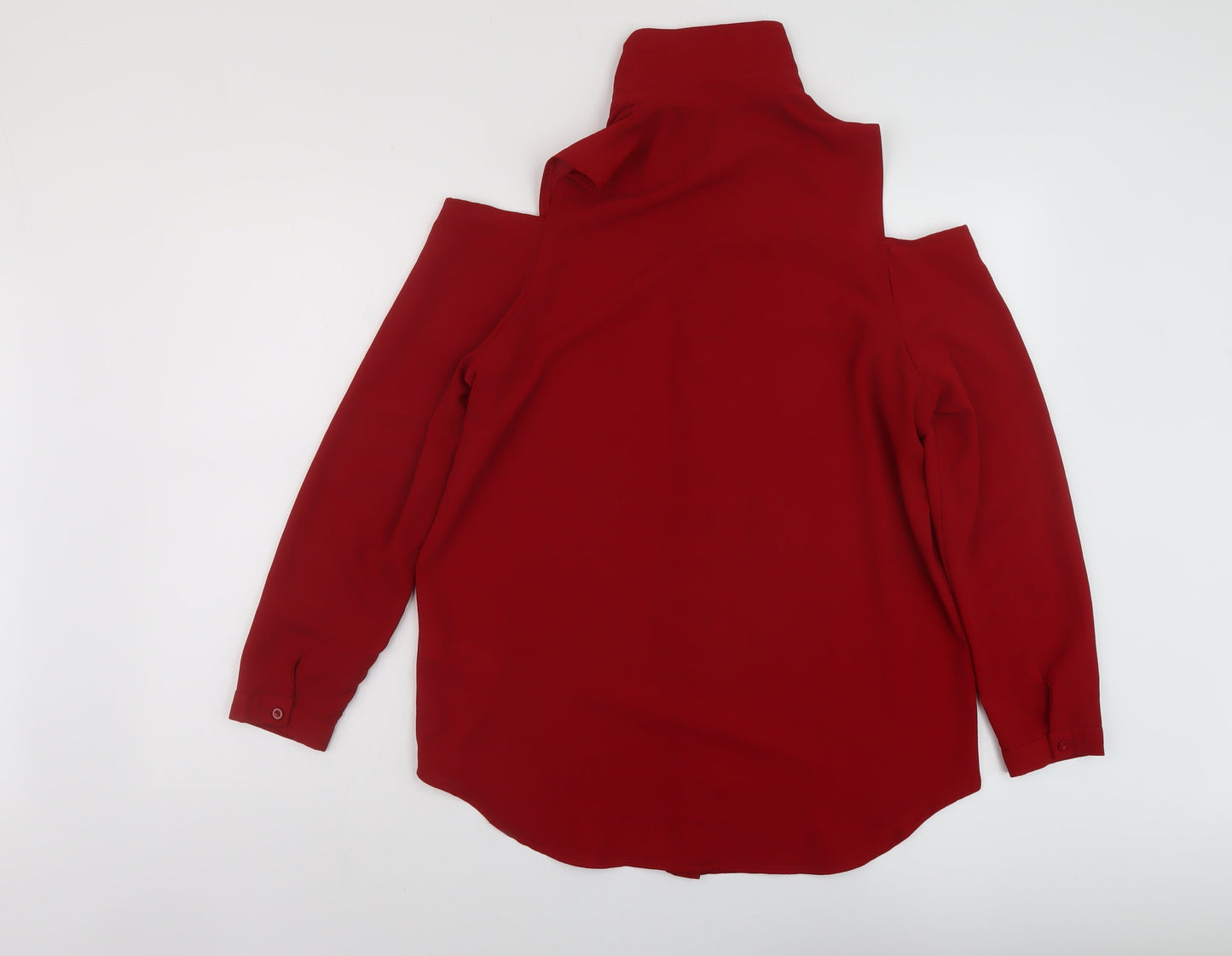 Womens UK Size 10 New Look Red Basic Blouse