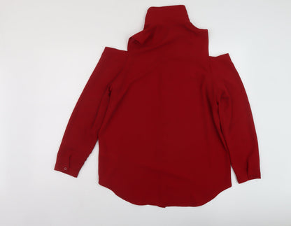 Womens UK Size 10 New Look Red Basic Blouse