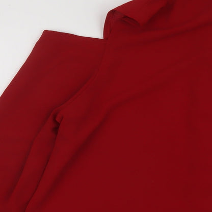 Womens UK Size 10 New Look Red Basic Blouse