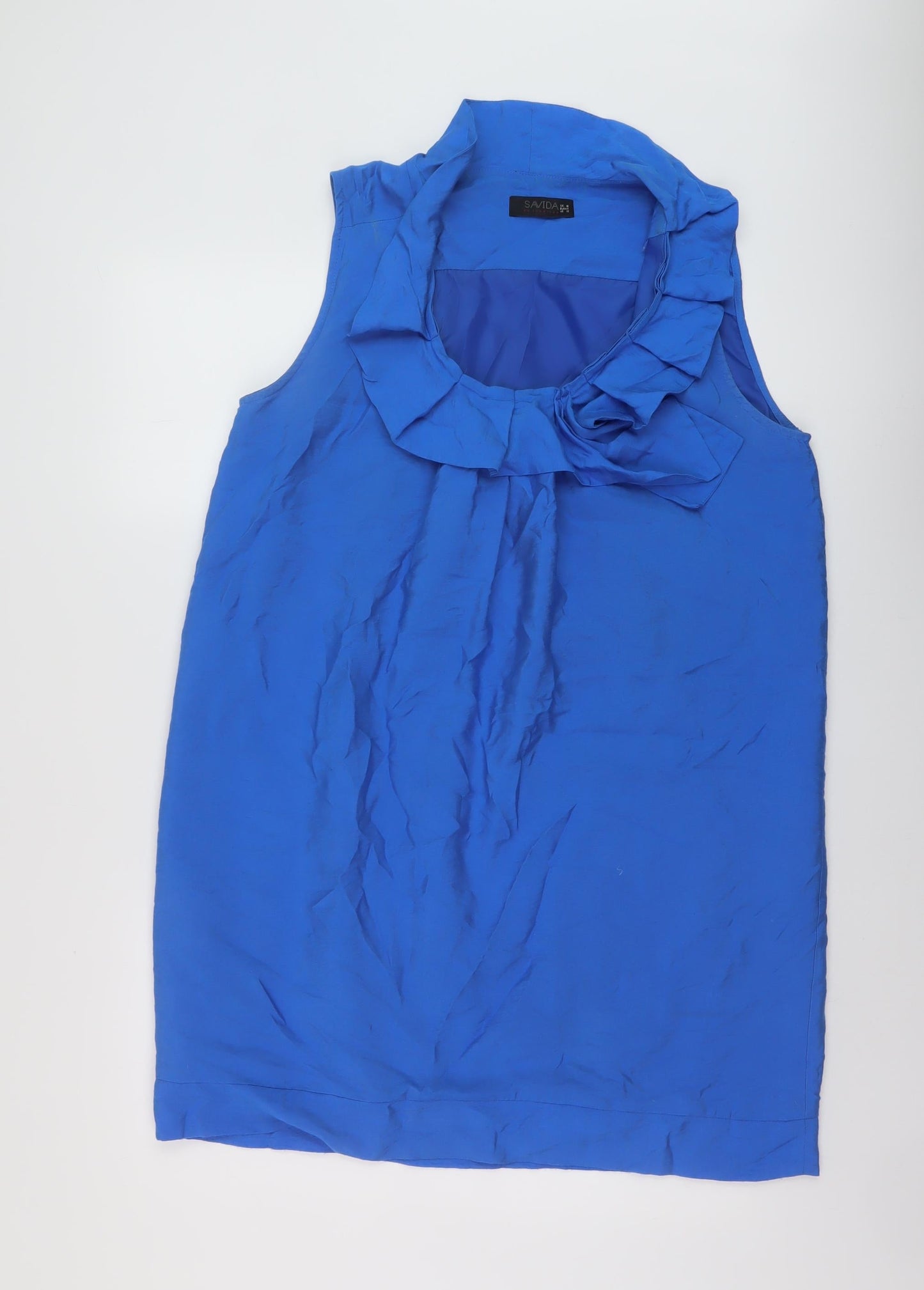 Savida Womens Blue Viscose A-Line Size 16 Scoop Neck Pullover