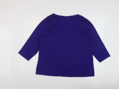Heather Valley Womens Blue Viscose Basic Blouse Size 20 V-Neck