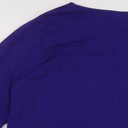 Heather Valley Womens Blue Viscose Basic Blouse Size 20 V-Neck